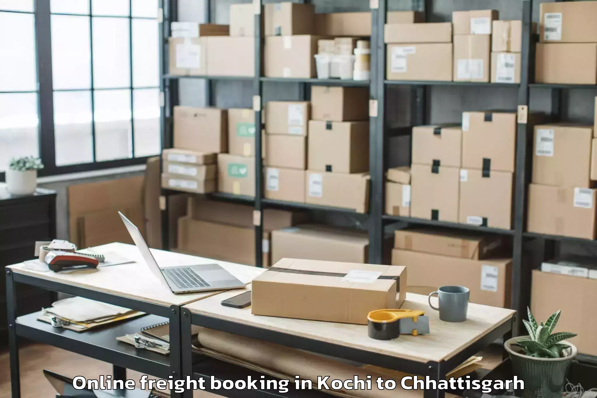 Trusted Kochi to Bemetara Online Freight Booking